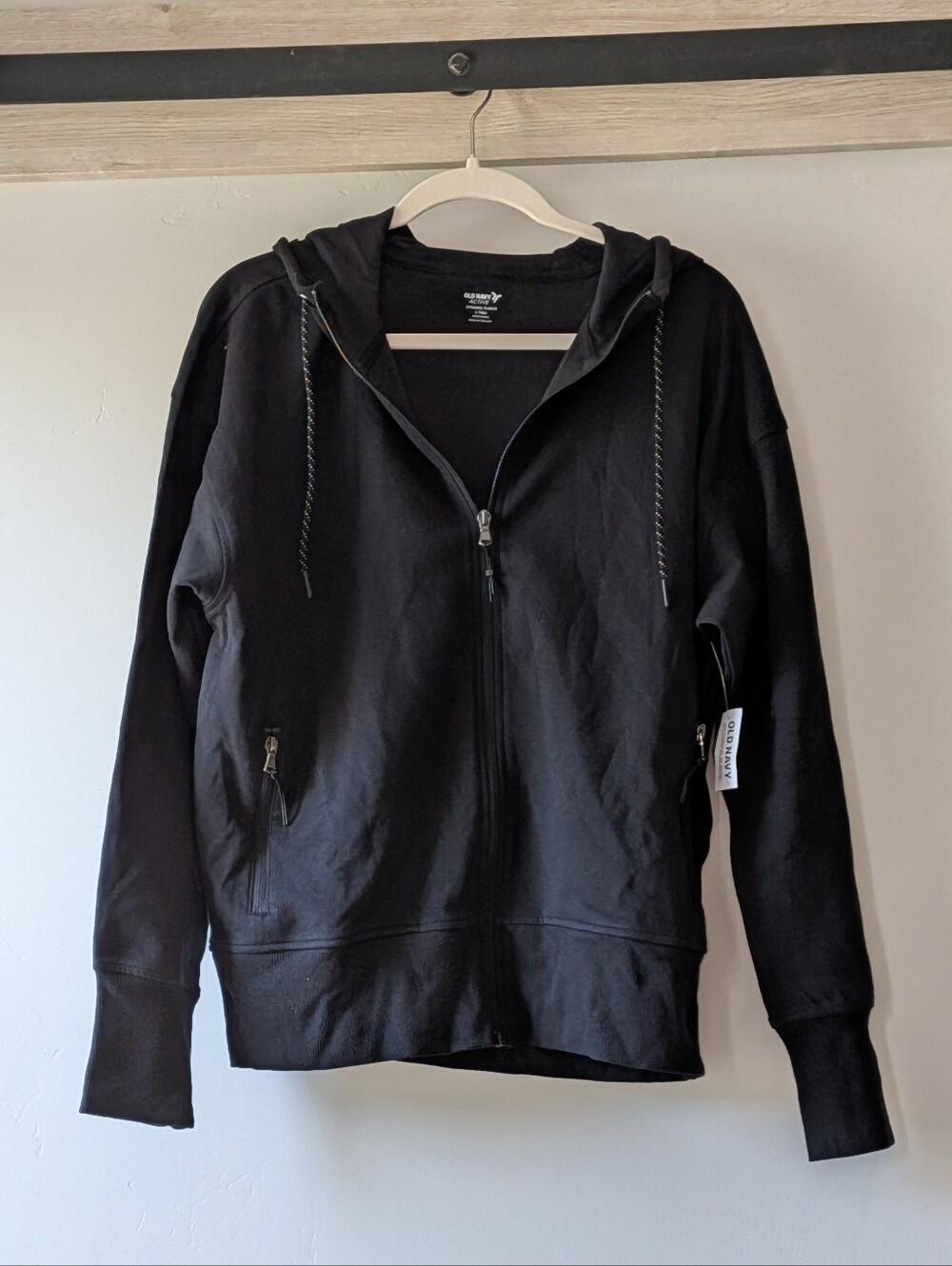 Old Navy Active Black Zip-Up Hoodie Sweatshirt